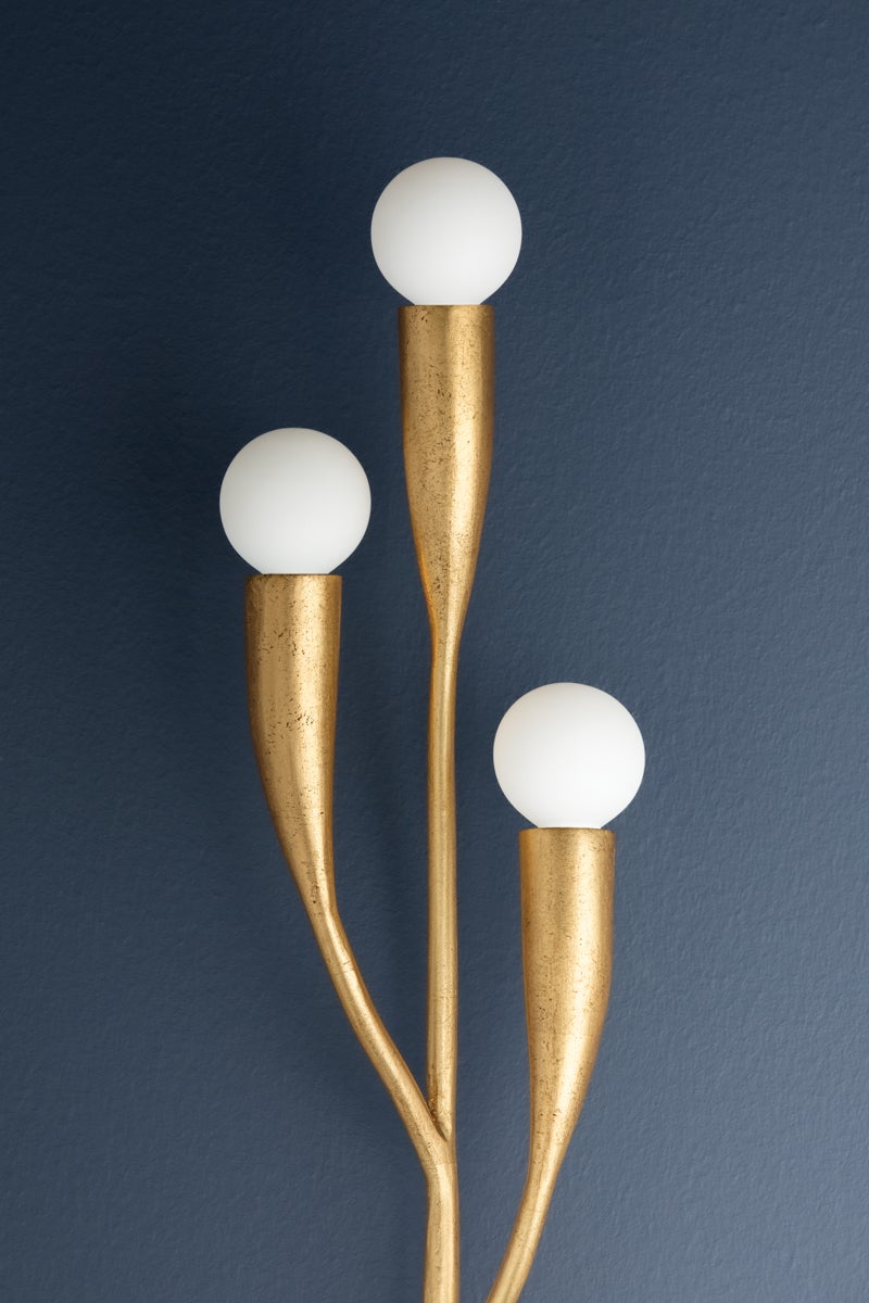 Hudson Valley Lighting Labra Wall Sconce — Vintage Gold Leaf
