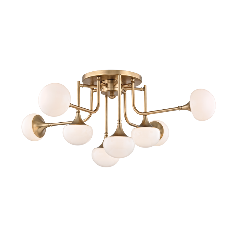 Hudson Valley Lighting Fleming Semi Flush — Aged Brass