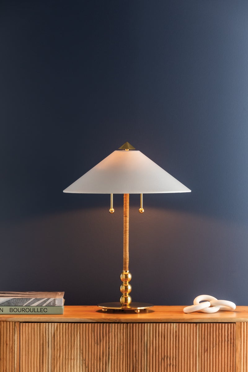 Hudson Valley Lighting Flare Table Lamp — Aged Brass
