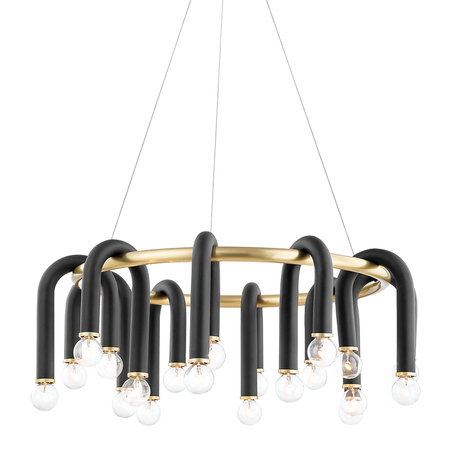 Mitzi Whit Chandelier — H382820-AGB/BK