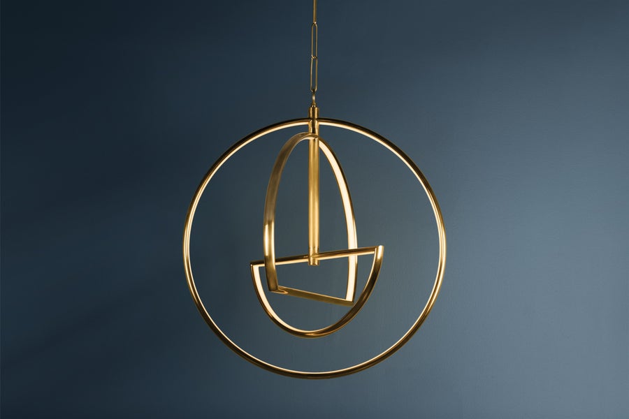 Hudson Valley Lighting WELLAND Chandelier — Aged Brass