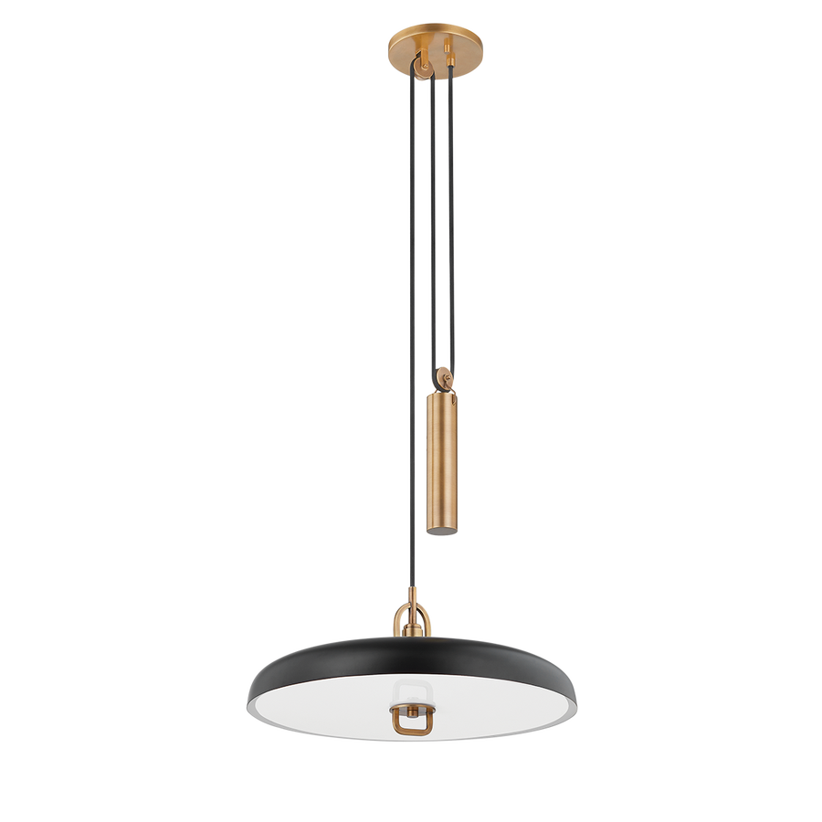 Troy Lighting PLUMMET Pendant — F1618-PBR/SBK