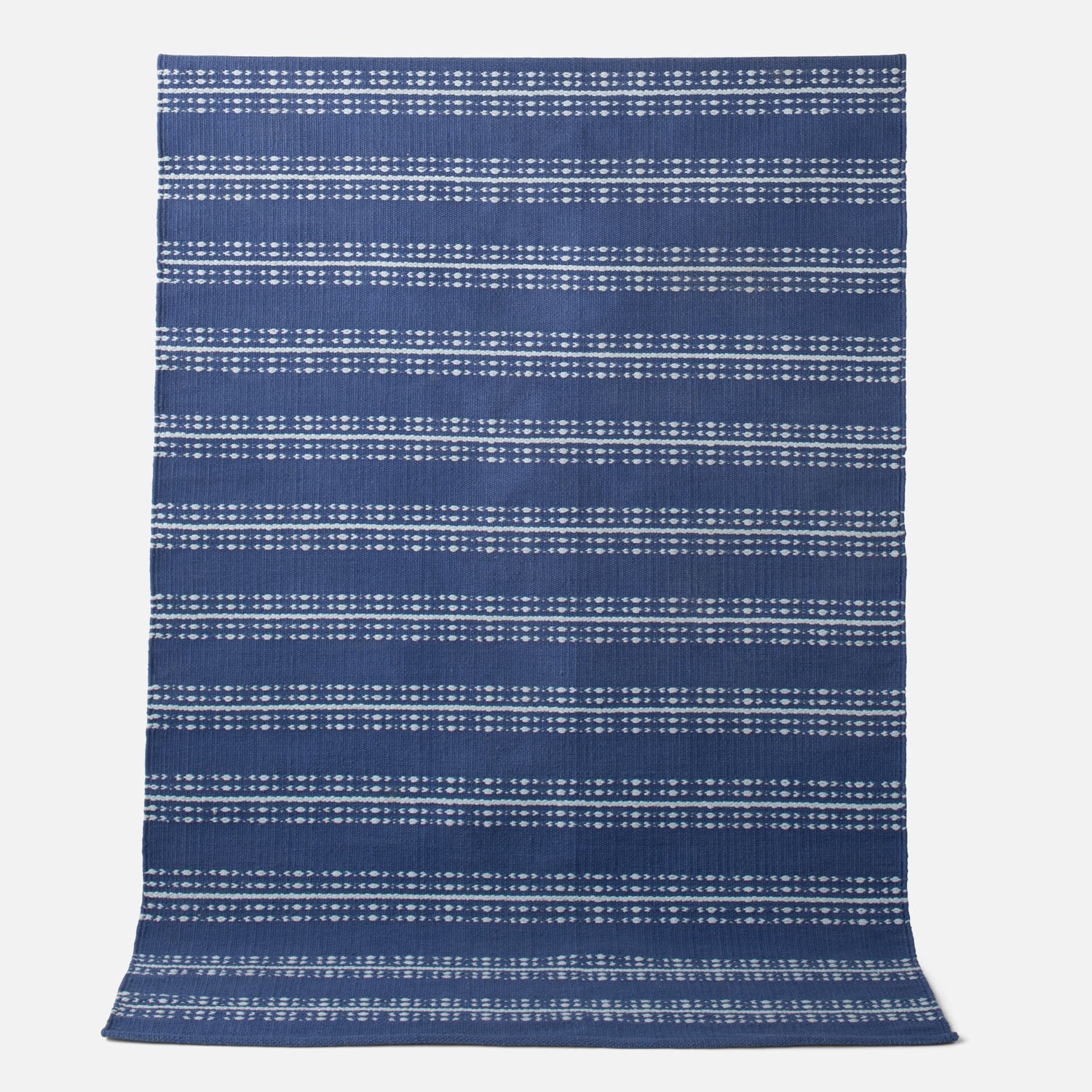 Ticking Stripe Rug in Blue w/ Light Blue, image 3