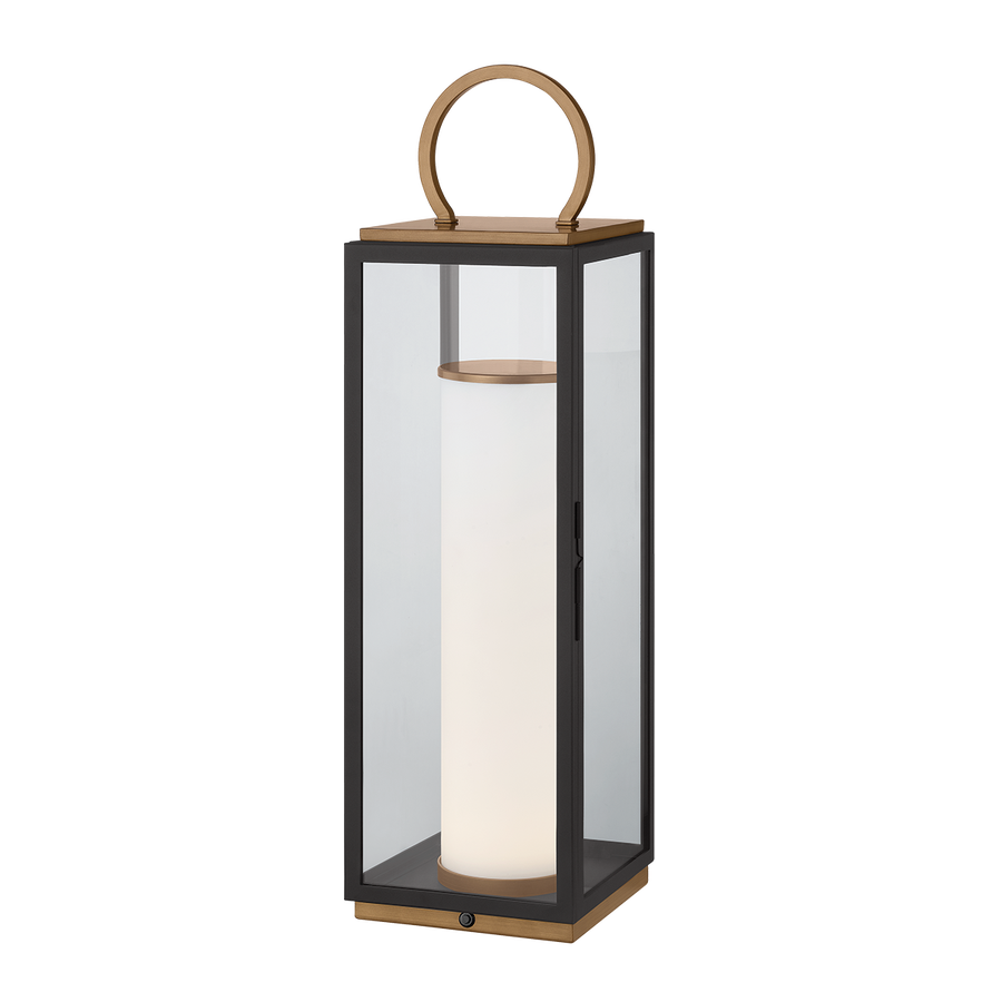Troy Lighting Gareth Exterior Rechargeable Table Lamp — RTL6729-PBR/TBK