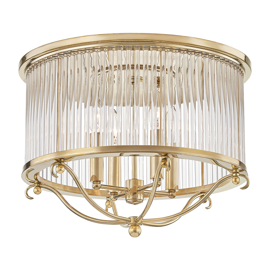 Hudson Valley Lighting Glass No.1 Semi Flush — Aged Brass