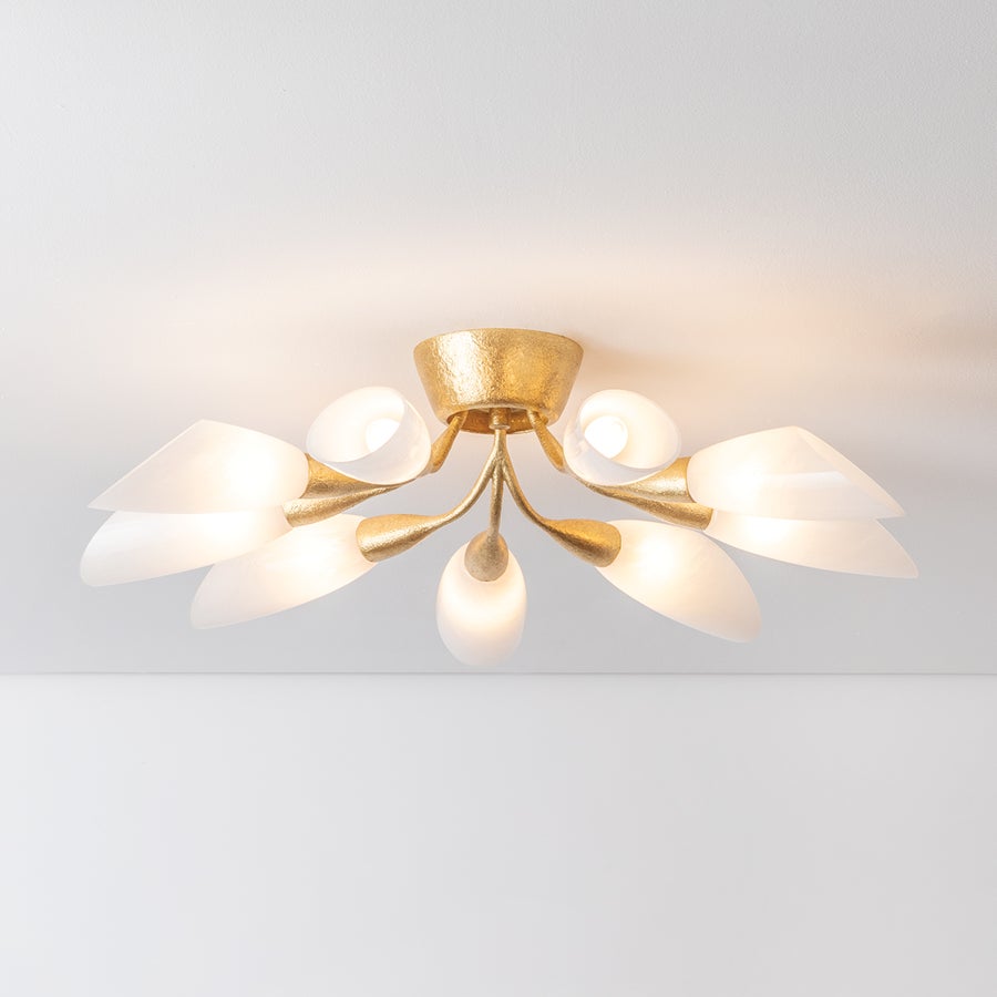 Hudson Valley Lighting ENFIELD Semi Flush — Vintage Gold Leaf