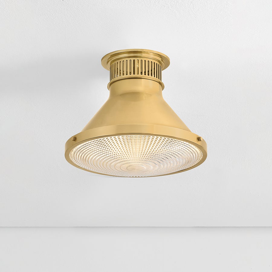 Hudson Valley Lighting Highclere Flush Mount — Aged Brass