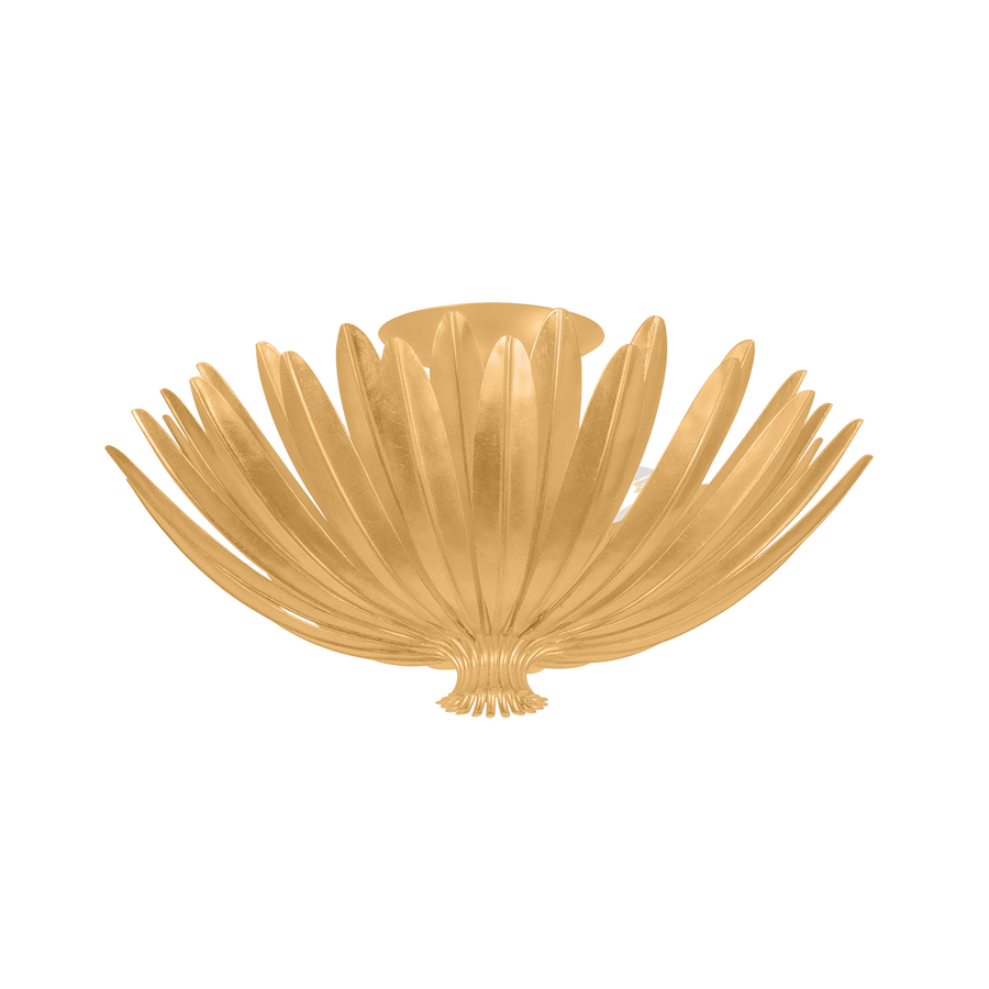 Hudson Valley Lighting Whitfield Semi Flush — Vintage Gold Leaf