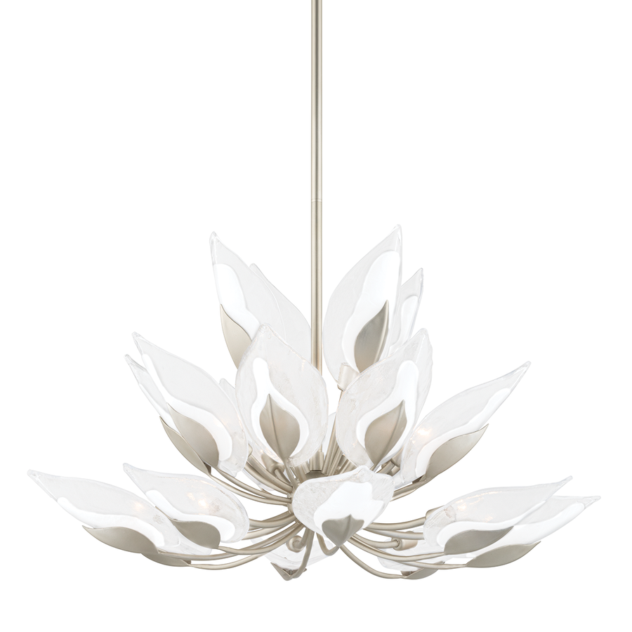 Hudson Valley Lighting Blossom Chandelier — Silver Leaf