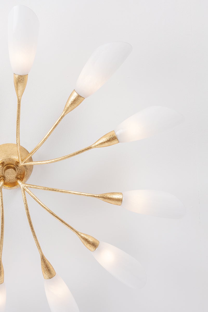 Hudson Valley Lighting ENFIELD Semi Flush — Vintage Gold Leaf