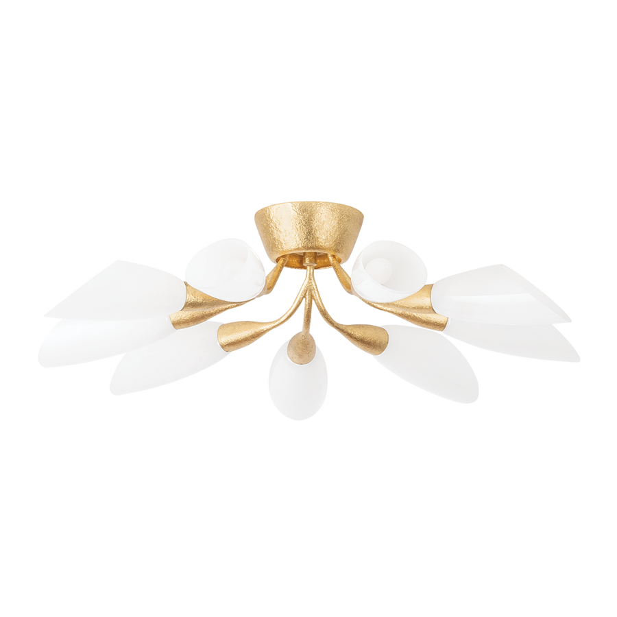 Hudson Valley Lighting ENFIELD Semi Flush — Vintage Gold Leaf