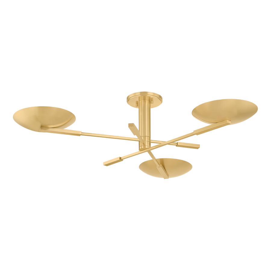 Hudson Valley Lighting JOHNSON Semi Flush — Aged Brass