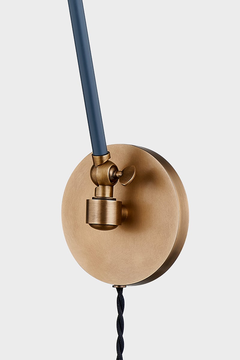 Troy Lighting MAKIN Plug-in Sconce — PTL1219-PBR/SBL