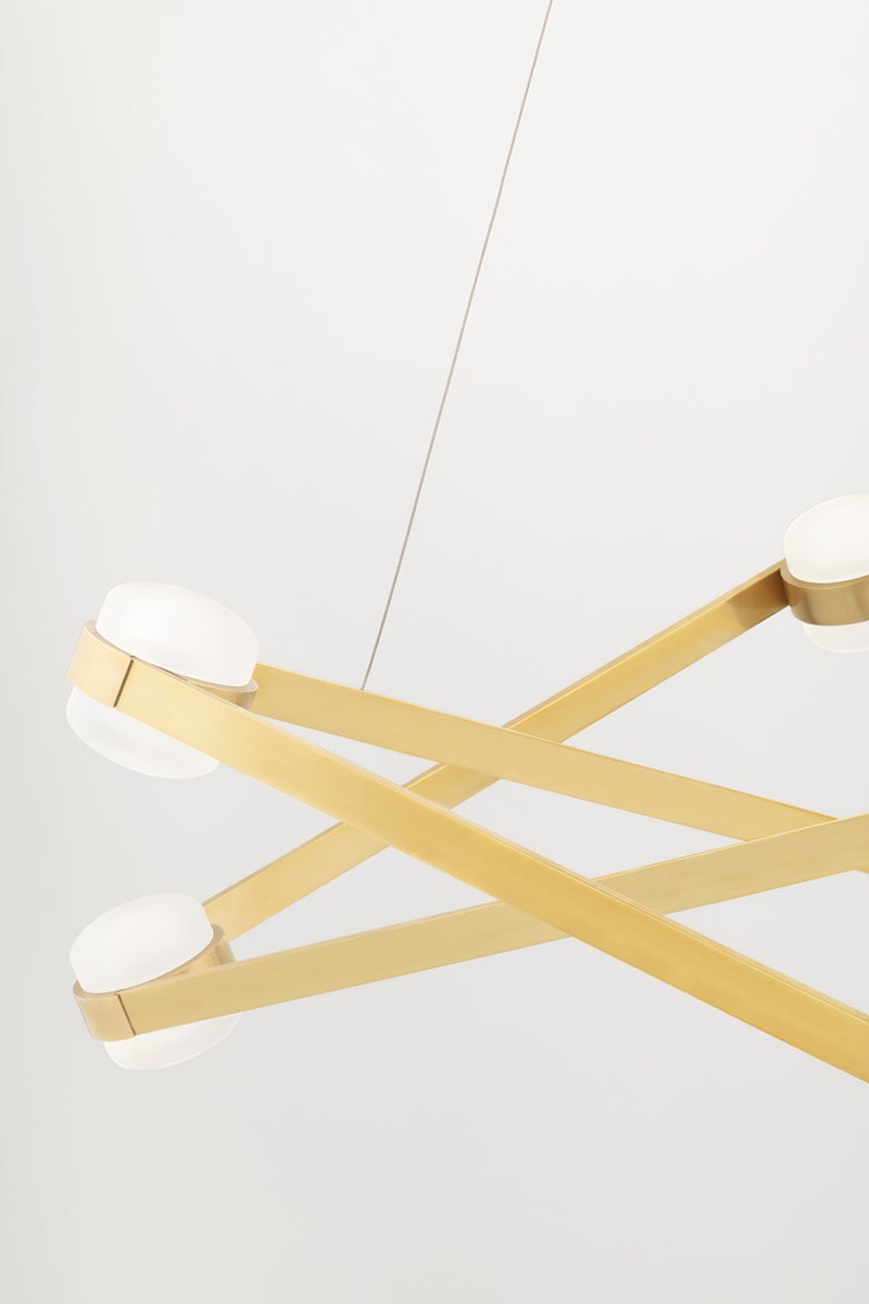 Hudson Valley Lighting Orbit Chandelier — Aged Brass