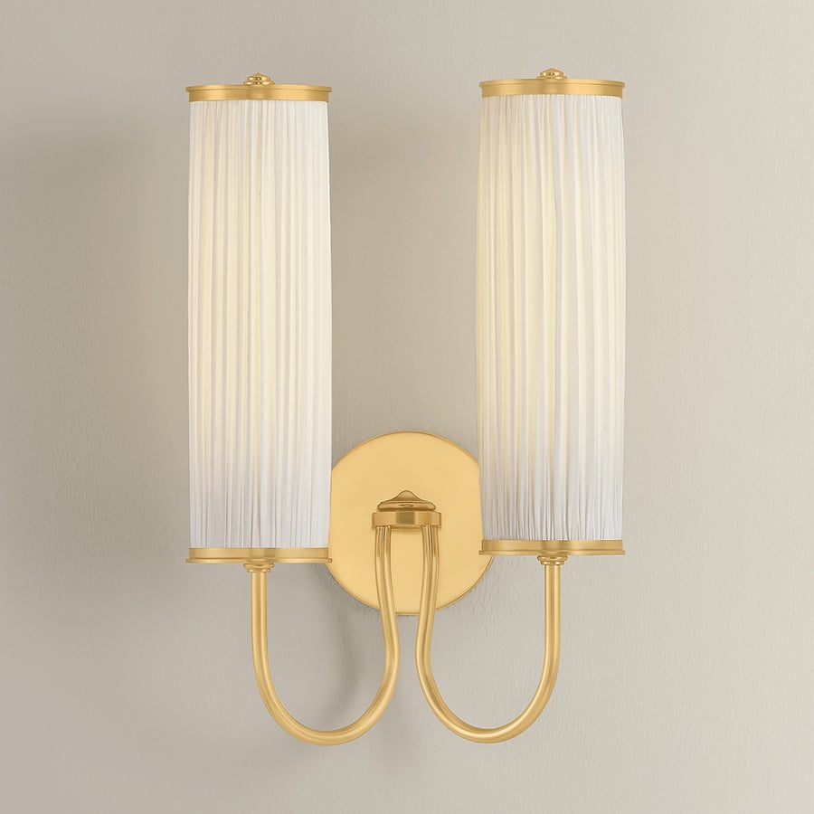 Hudson Valley Lighting Elaine Wall Sconce — Aged Brass