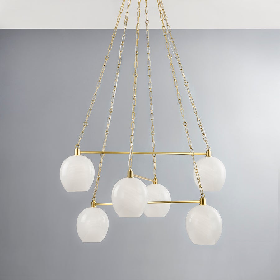 Hudson Valley Lighting Asbury Park Chandelier — Aged Brass