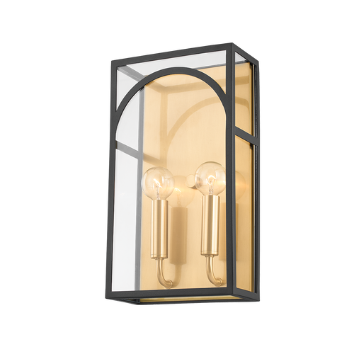 Emma Rectangular Antique Gold Mirrored Wall Sconce - World Market