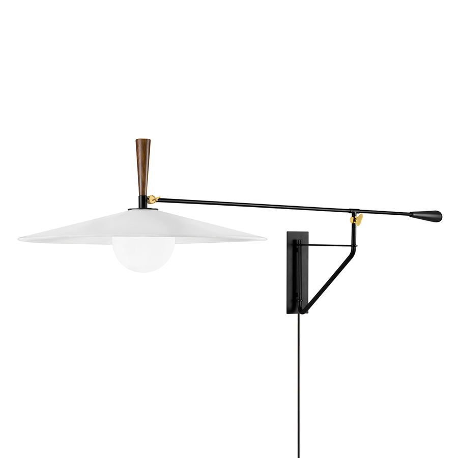 Troy Lighting DUARTE Plug-in Sconce — PTL1028-PBR/SBK