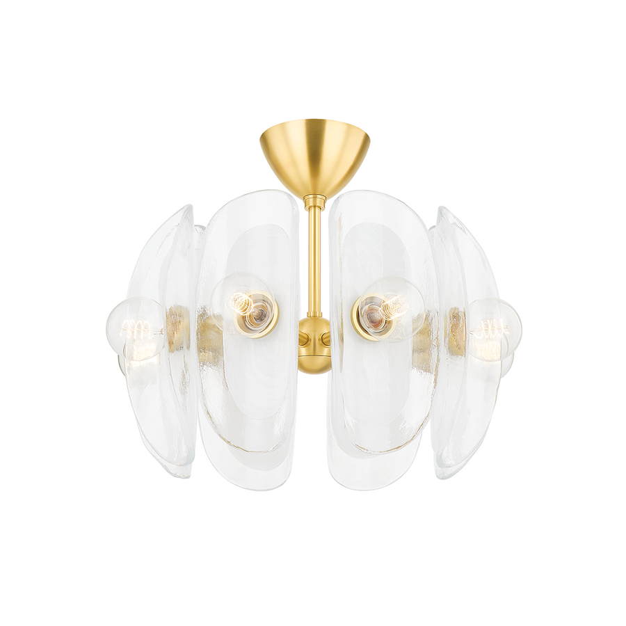 Hudson Valley Lighting HILO Semi Flush — Aged Brass
