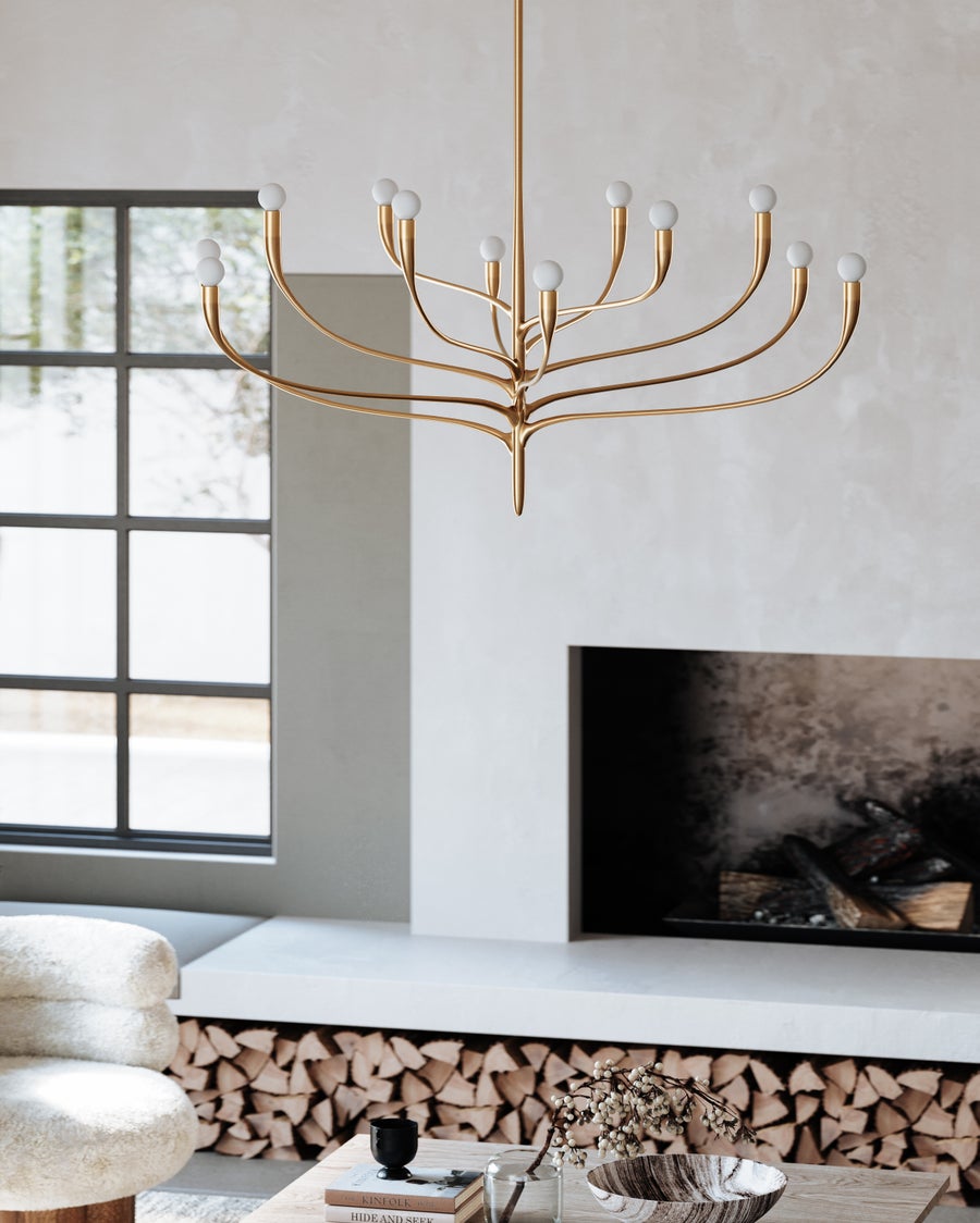 Hudson Valley Lighting Labra Chandelier — Vintage Gold Leaf