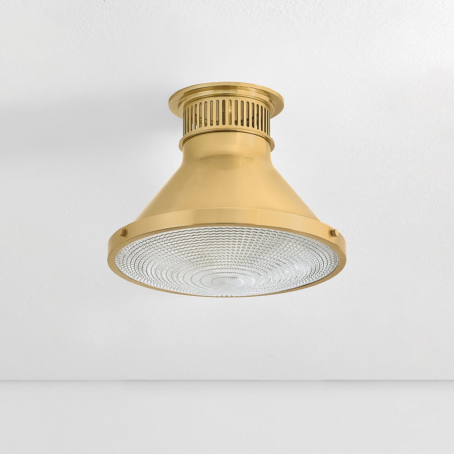 Hudson Valley Lighting Highclere Flush Mount — Aged Brass
