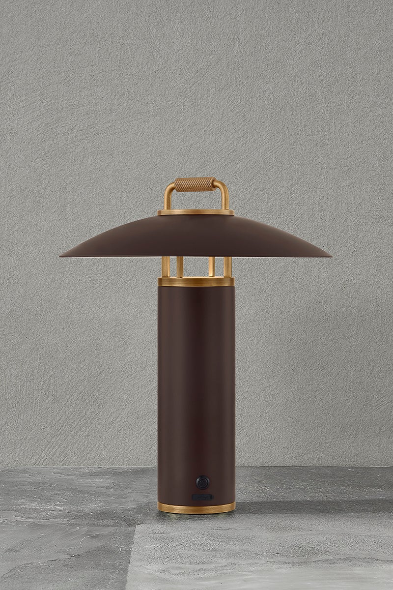 Troy Lighting Birk Exterior Rechargeable Table Lamp — RTL7914-PBR/BRZ