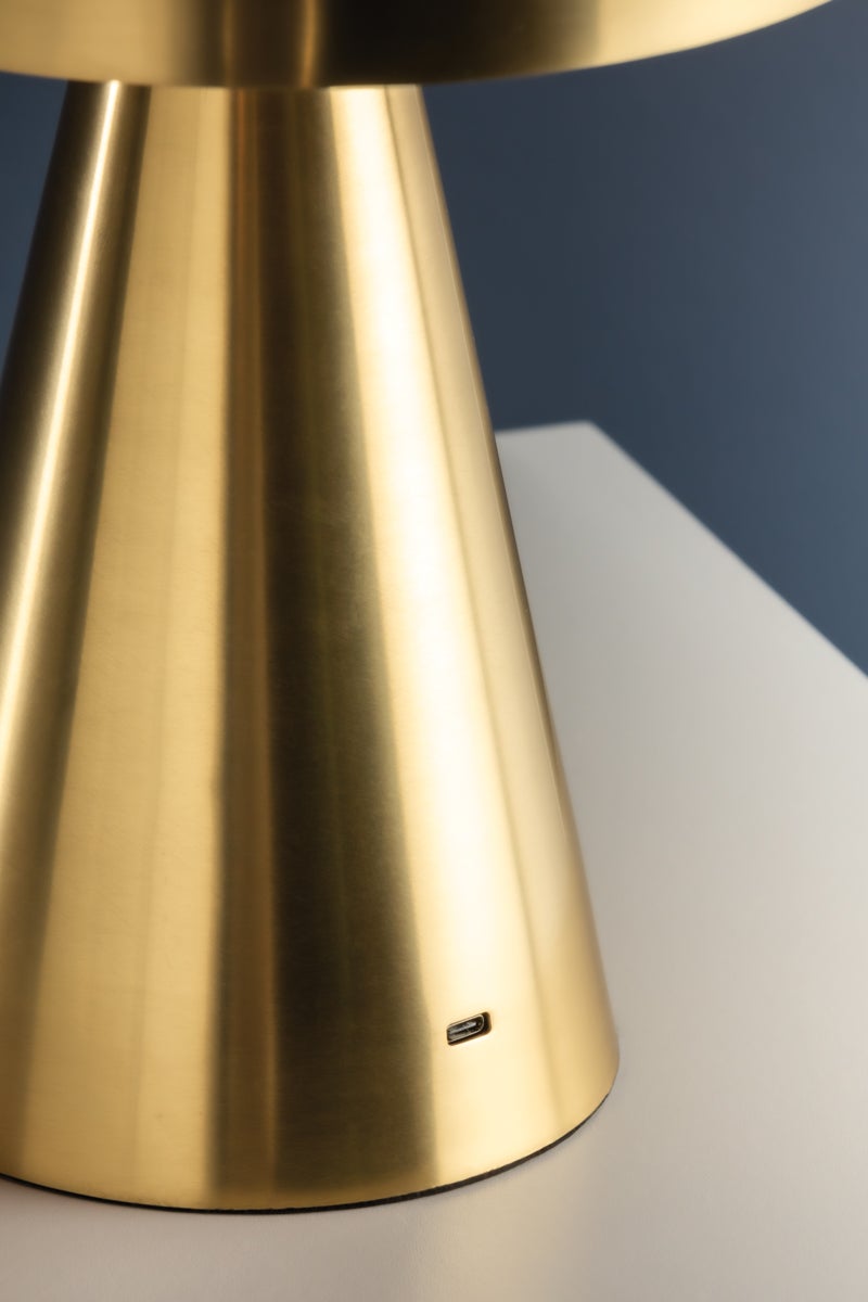 Hudson Valley Lighting HOPKINTON Rechargeable Table Lamp — Aged Brass