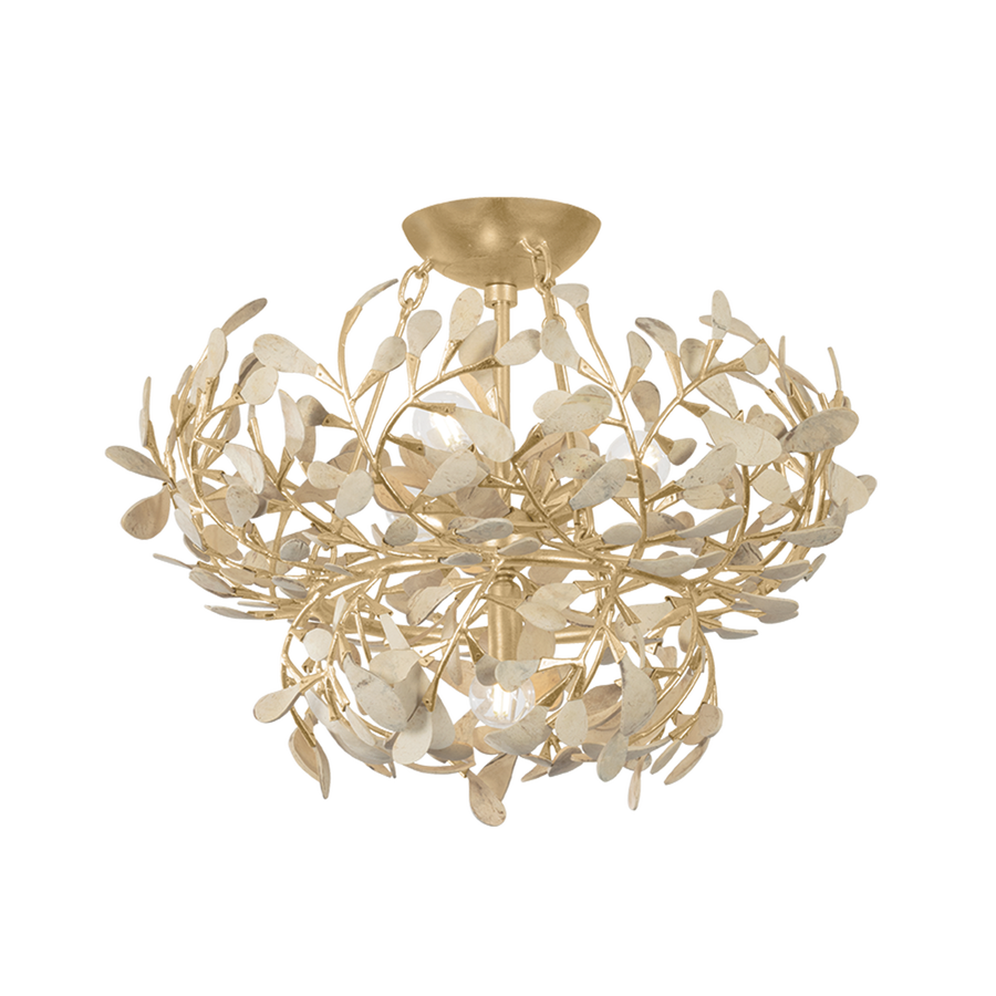 Hudson Valley Lighting MAYBROOK Semi Flush — Vintage Gold Leaf