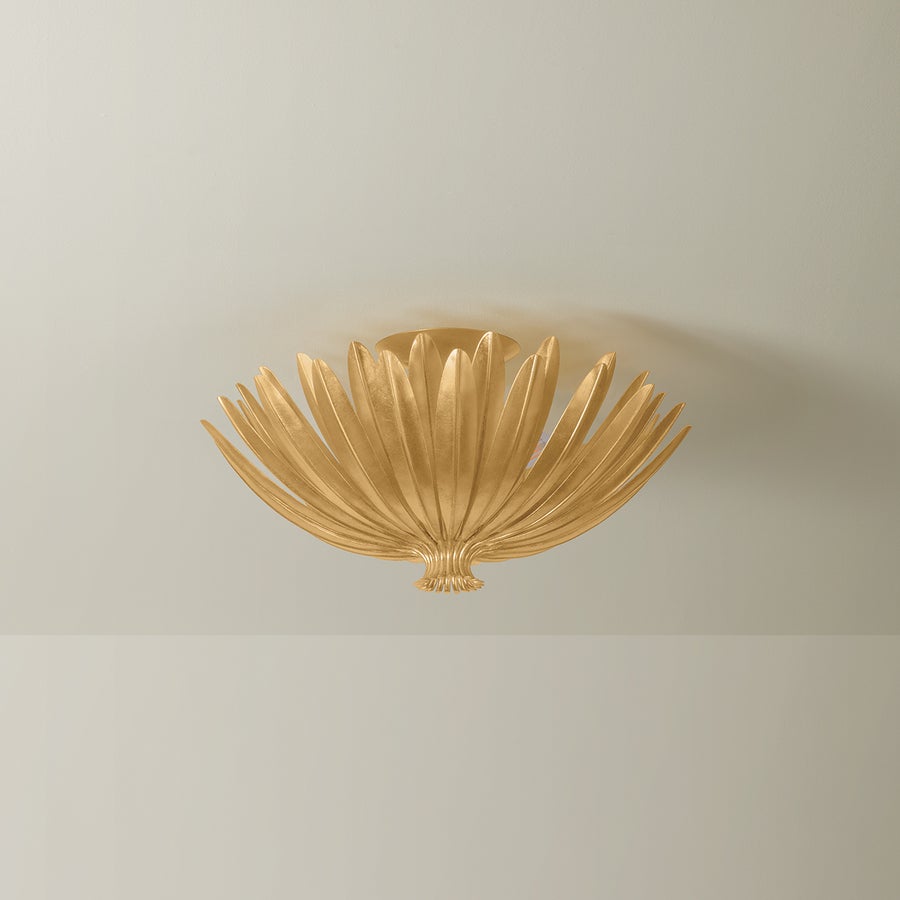Hudson Valley Lighting Whitfield Semi Flush — Vintage Gold Leaf