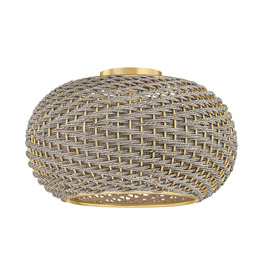 Hudson Valley Lighting PENARTH Flush Mount — Aged Brass