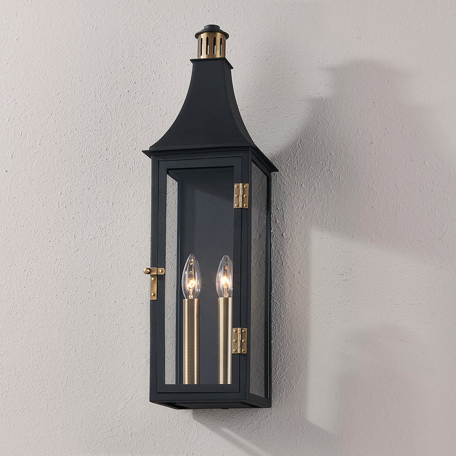 Troy Lighting Wes Exterior Wall Sconce — B7824-PBR/TBK