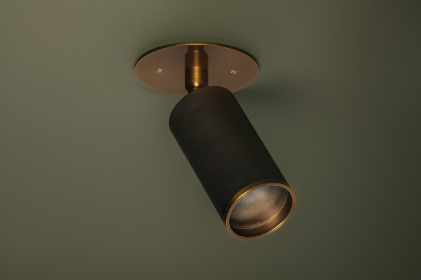 Visual Comfort Modern Burk 3 Wide 1-Light Aged Brass Round Spot Light