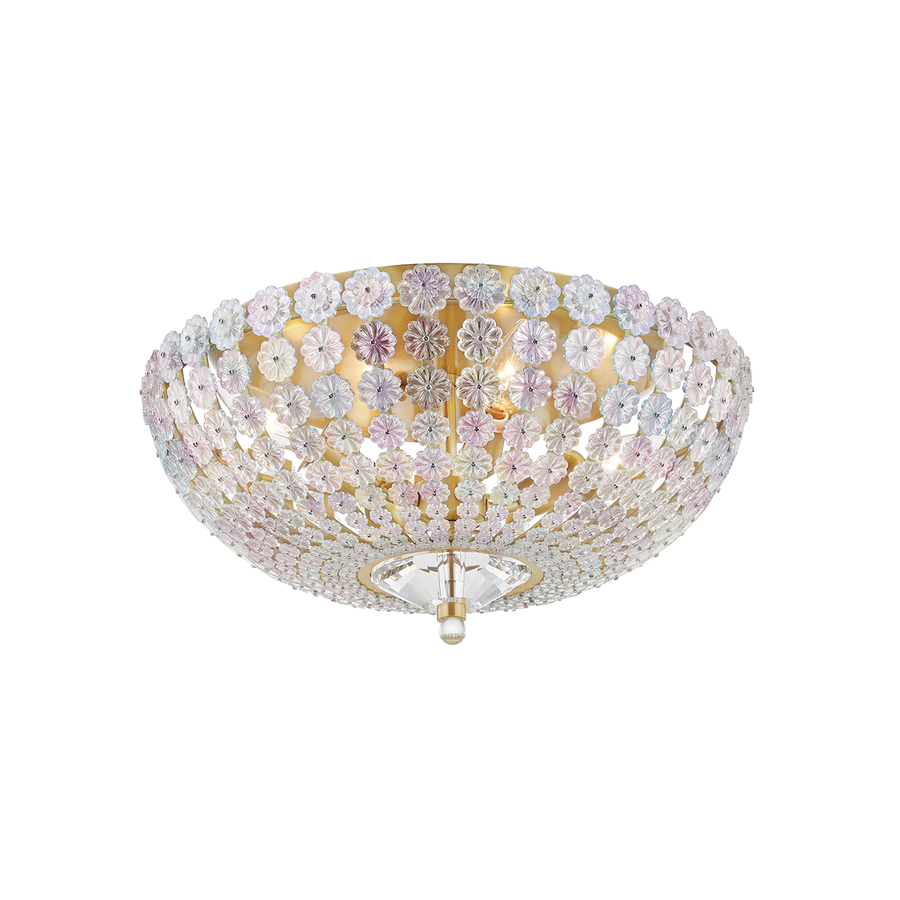 Hudson Valley Lighting Floral Park Semi Flush — Aged Brass