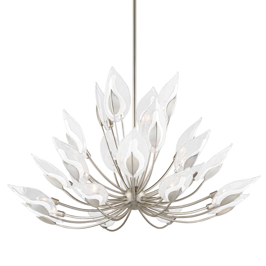 Hudson Valley Lighting Blossom Chandelier — Silver Leaf