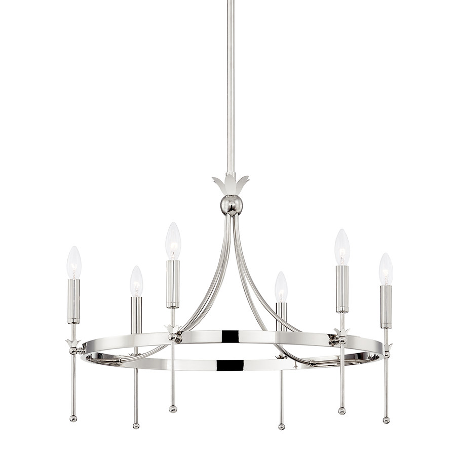 Hudson Valley Lighting Gates Chandelier — Polished Nickel