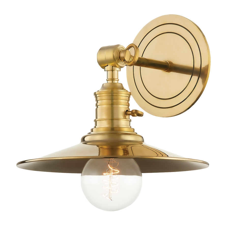 Hudson Valley Lighting Garden City Wall Sconce — Aged Brass