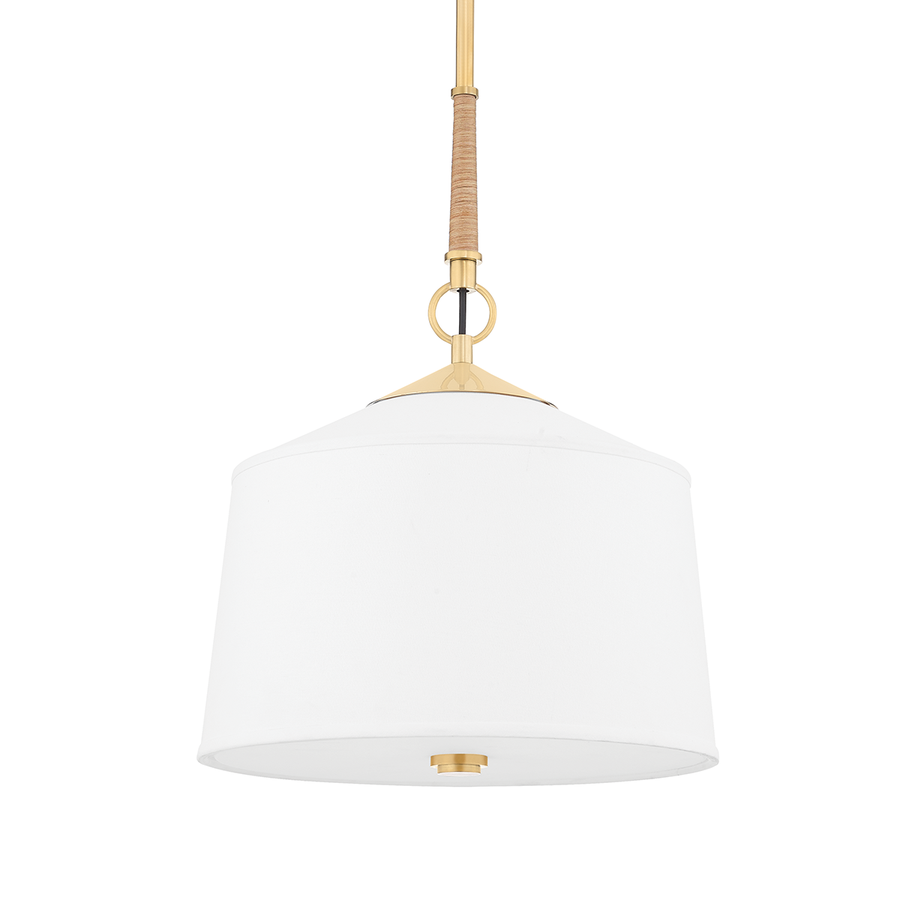 Hudson Valley Lighting White Plains Pendant — Aged Brass